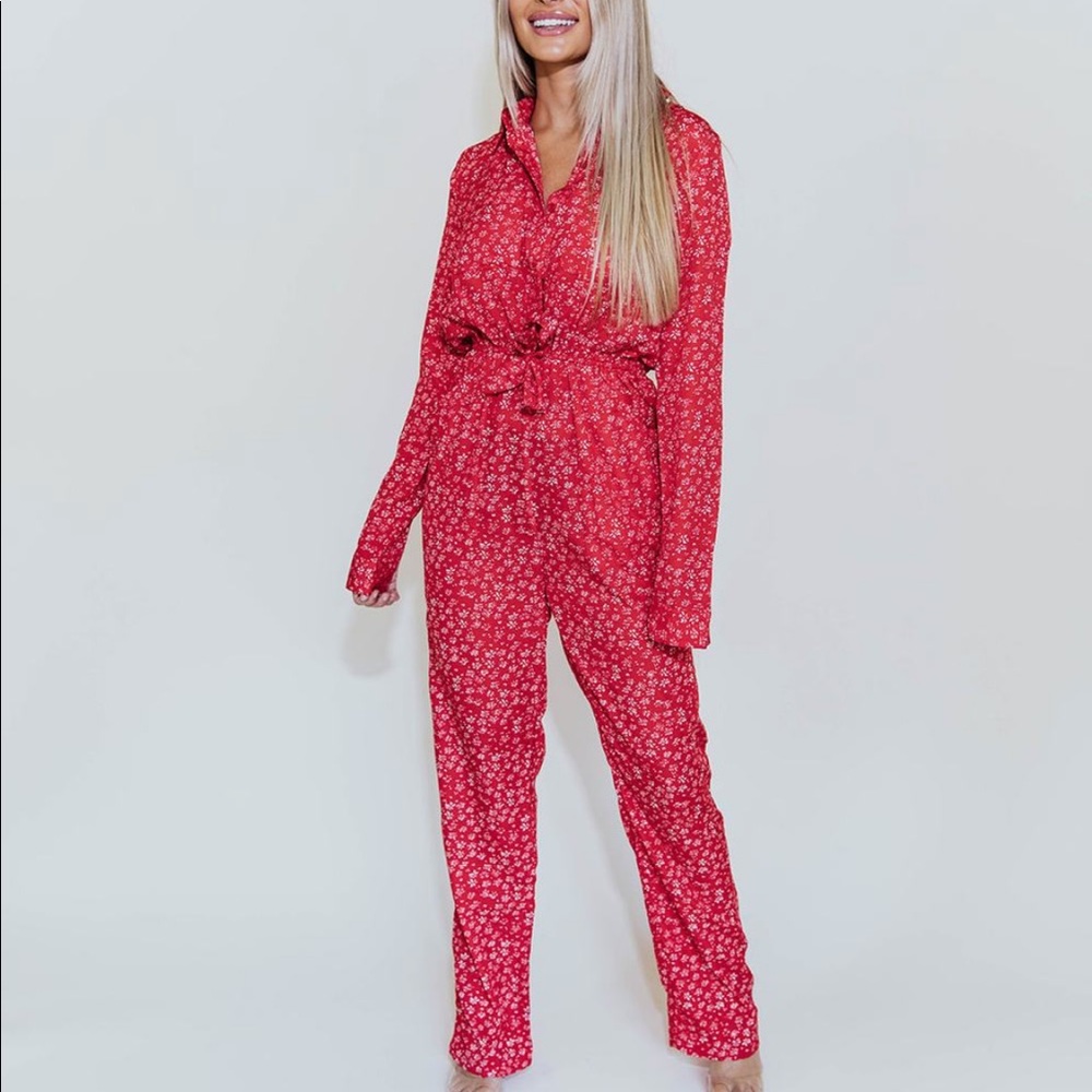 Kittenish SUGAMOMMA RED JUMPSUIT